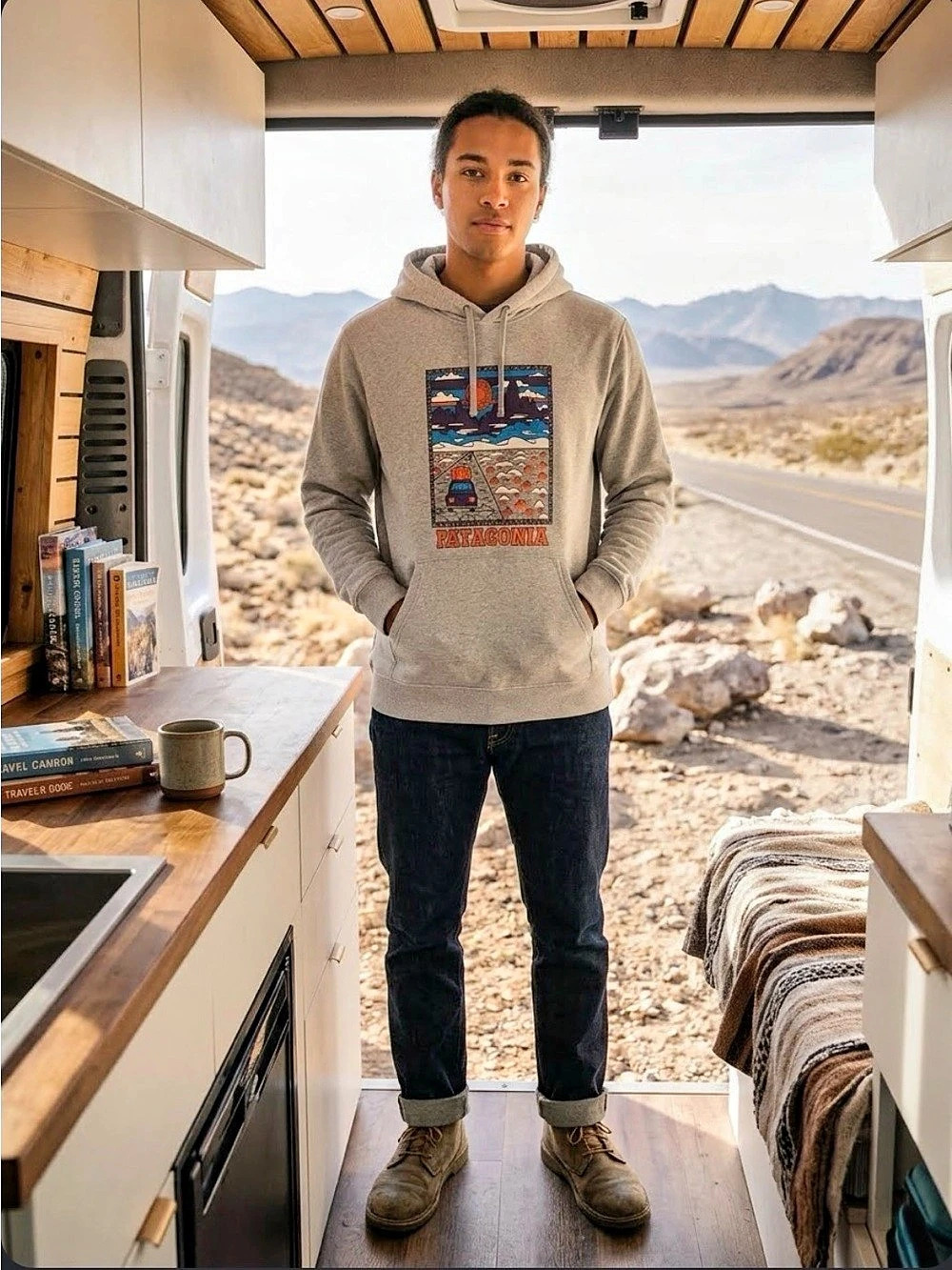 Patagonia Men'Small Summit Road Uprisal Hoody Gray & Blue Small